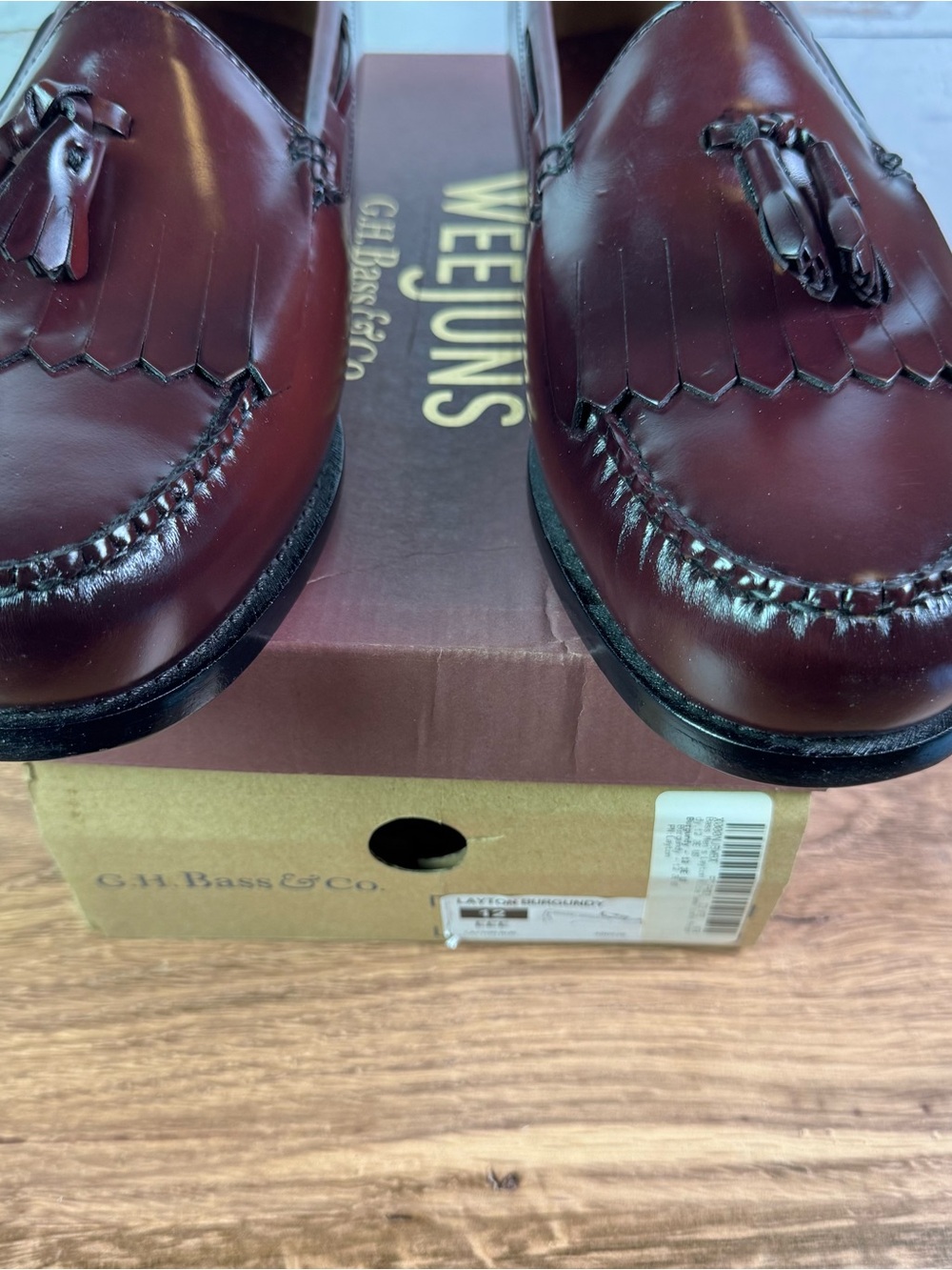 G.H. Bass Layton Burgundy Kiltie Tassel Loafer 12 3E New In Box-never worn. - Picture 9 of 11